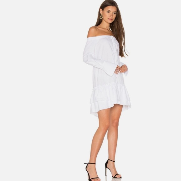 NWT BCBGMAXAZRIA Aiyana Off The Shoulder Dress In White Size Small - Picture 9 of 10